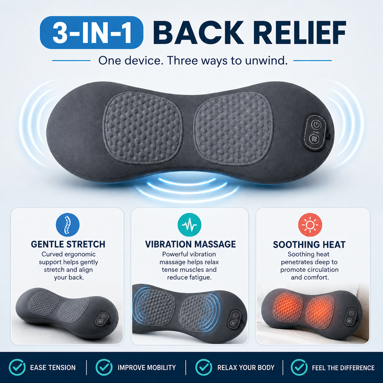 SpineFlexor 3-in-1 Back Relief Massager